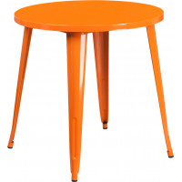 Flash Furniture CH-51090-29-OR-GG 30'' Round Metal Indoor-Outdoor Table in Orange